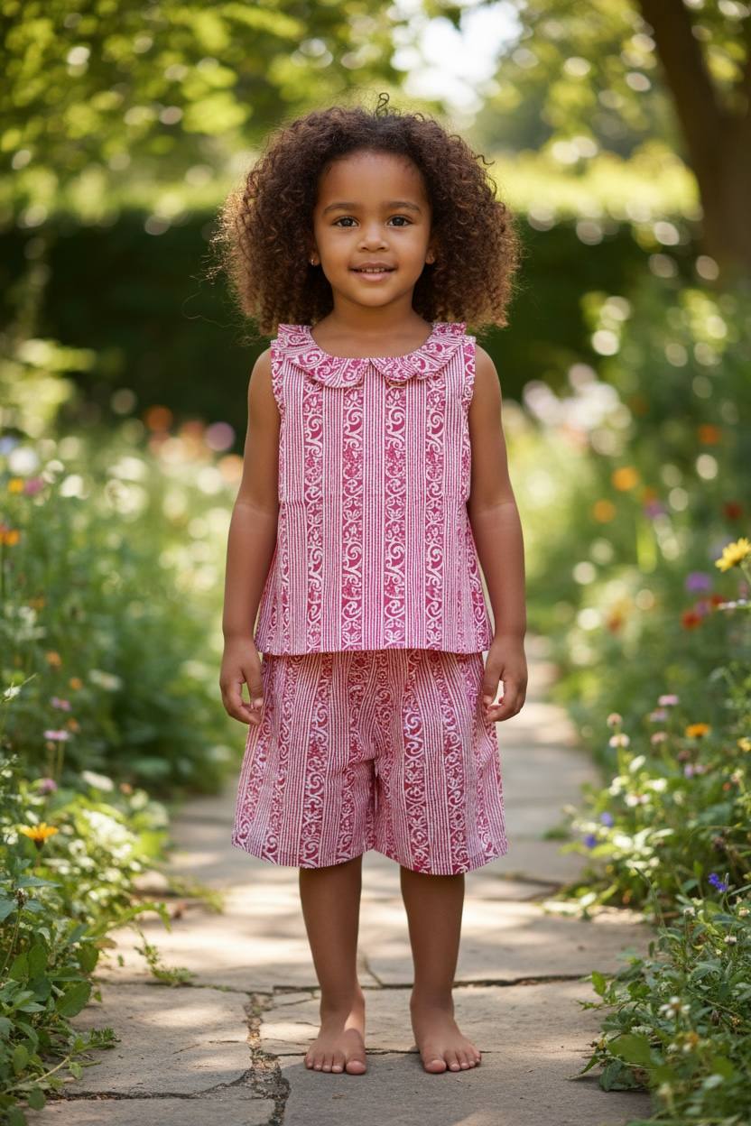 Girls shorts co ord set