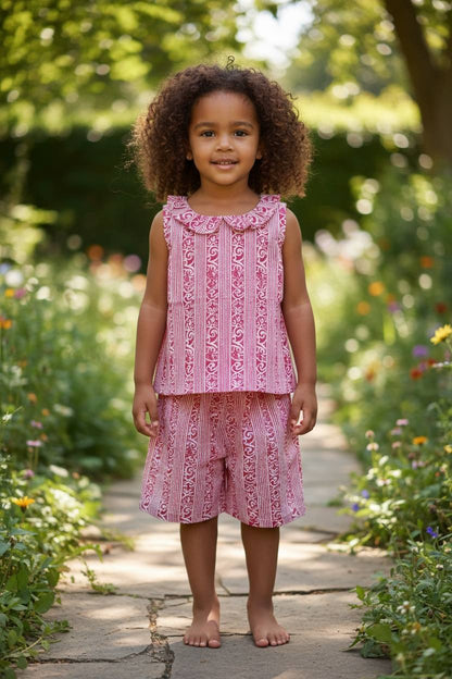 Girls shorts co ord set