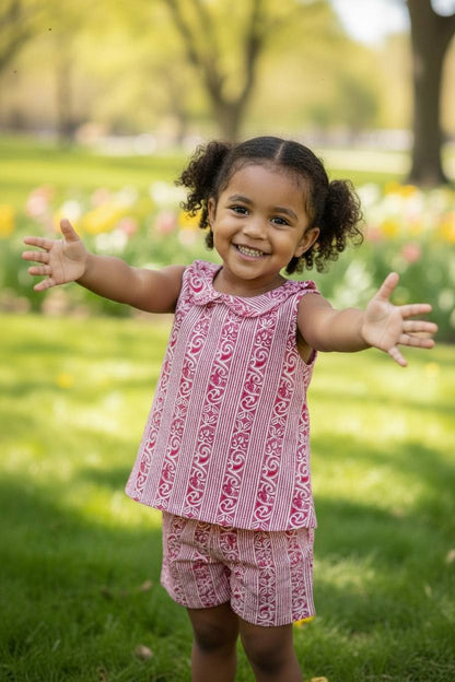 Girls shorts co ord set