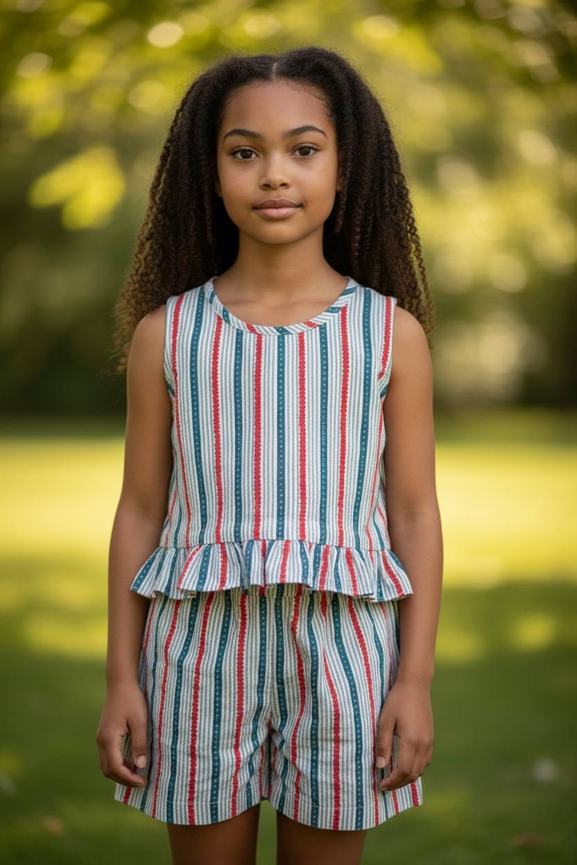 Girls shorts co ord set