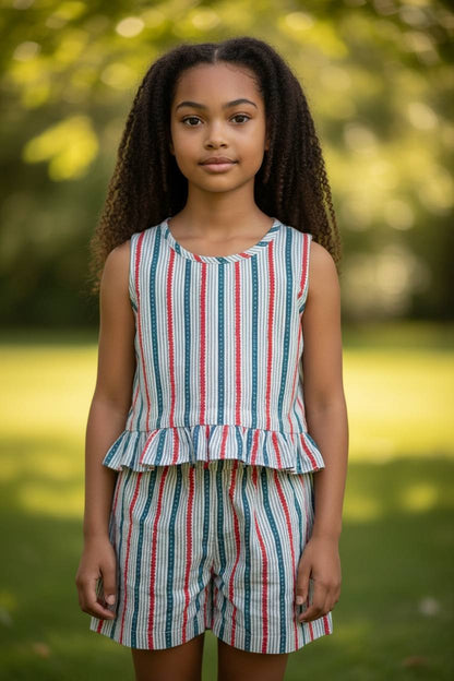 Girls shorts co ord set