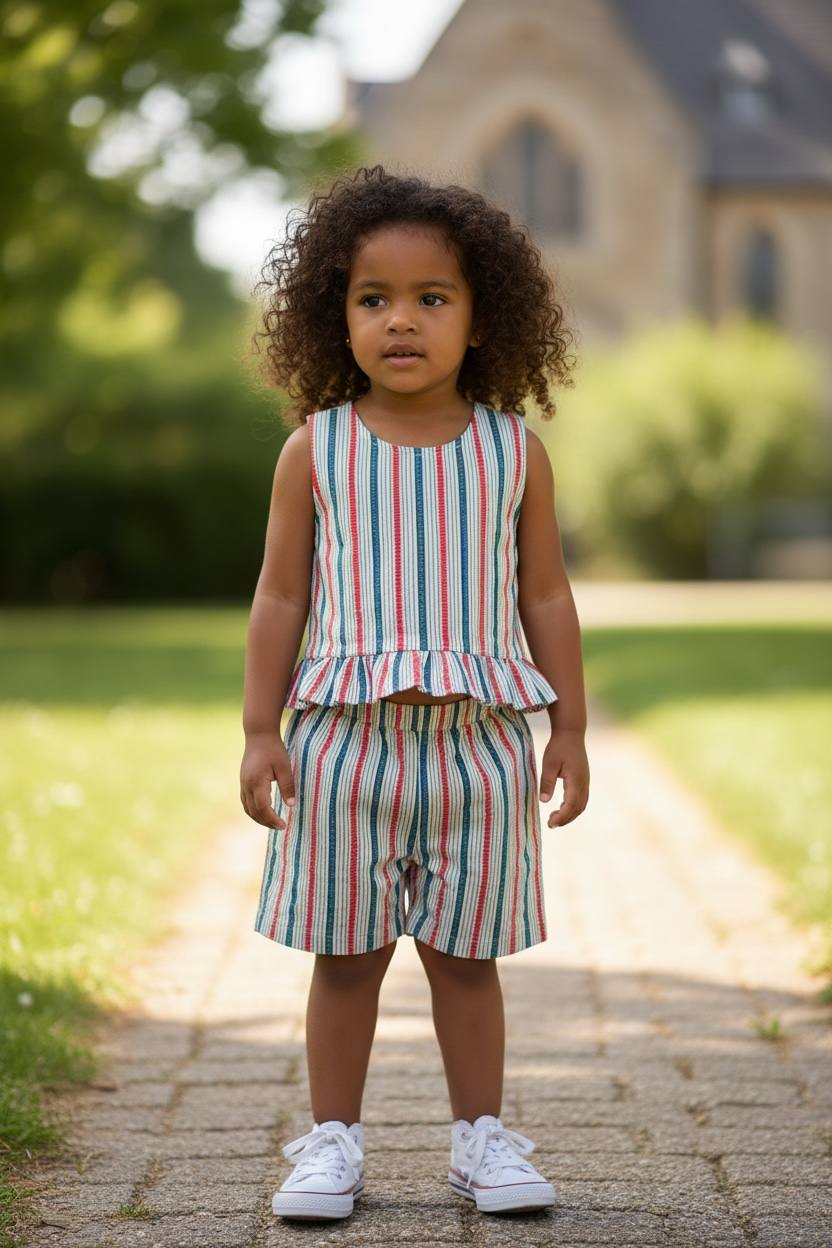 Girls shorts co ord set