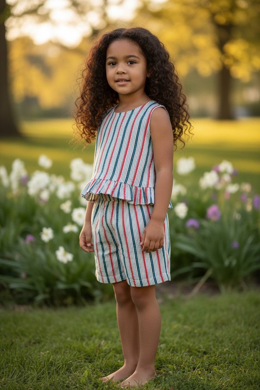 Girls shorts co ord set