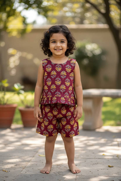 Girls shorts co ord set