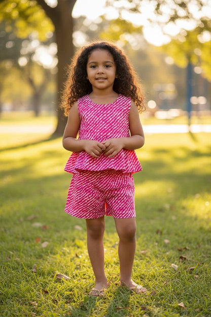 Girls Leheriya co ord set