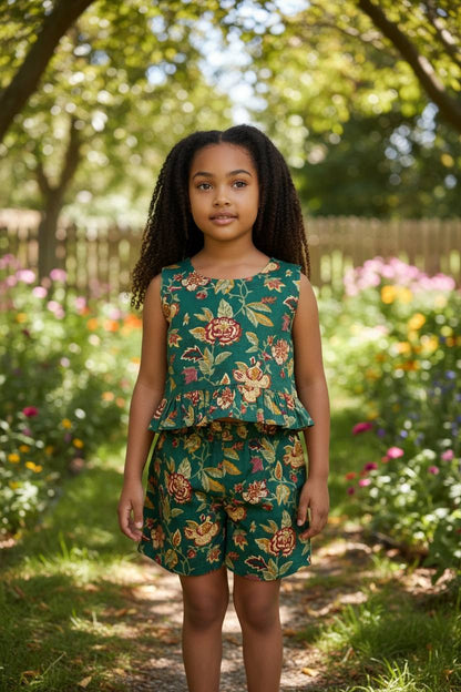 Girls shorts co ord set