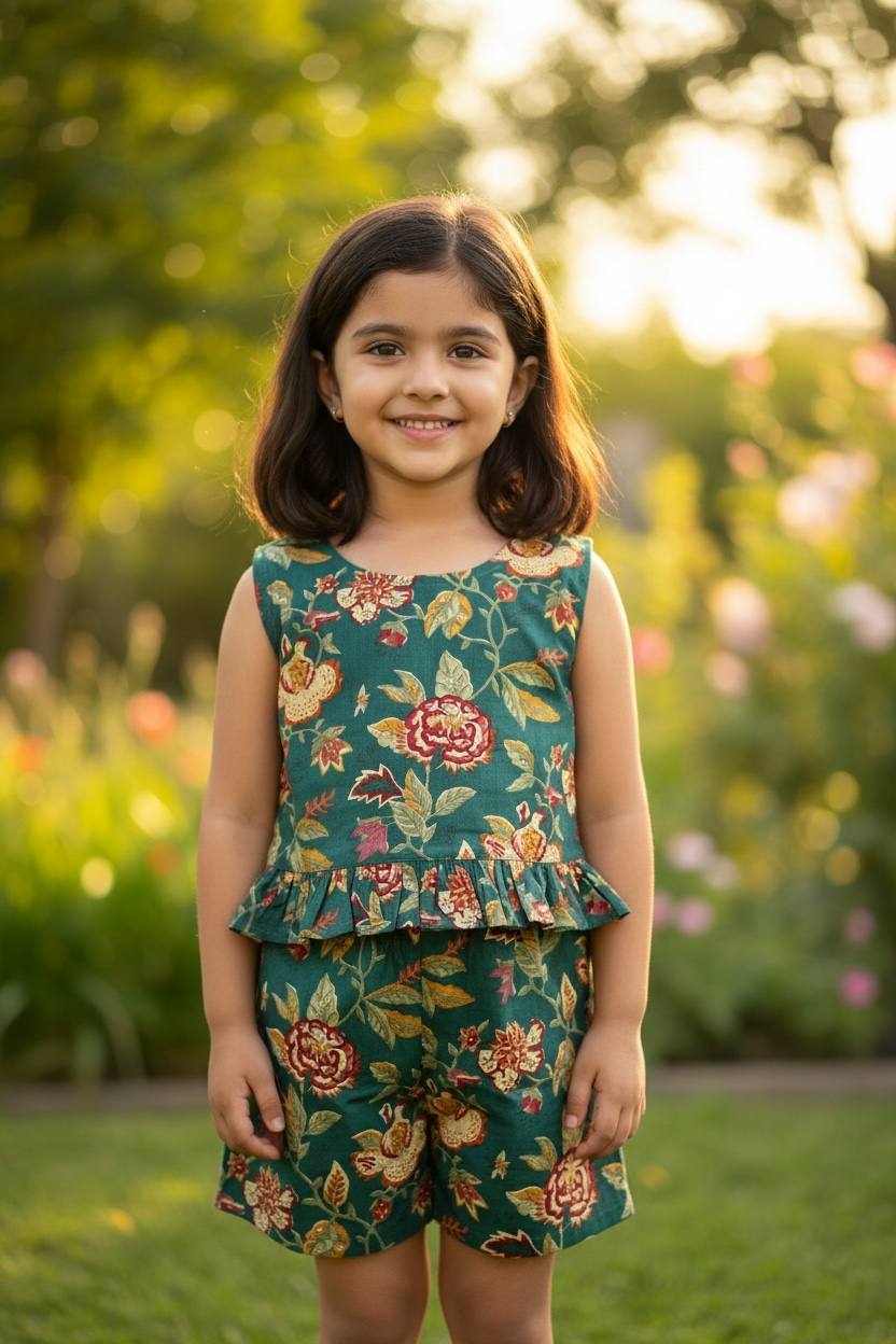 Girls shorts co ord set