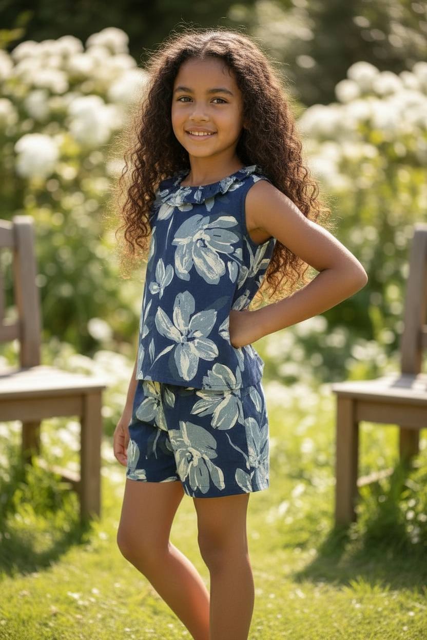 Girls shorts co ord set